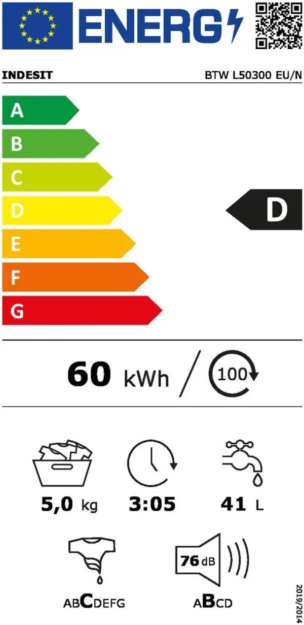 INDESIT BTW L50300 EU/N felültöltős mosógép, A++, 5kg, 1000f. - Image 9