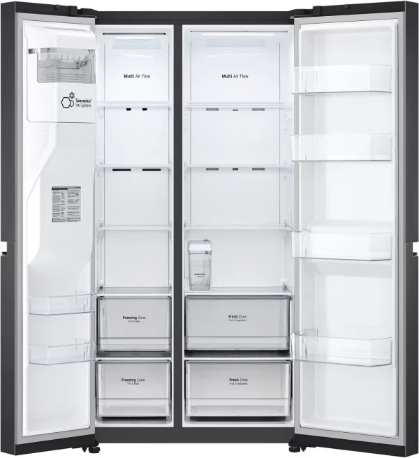 LG GSLV71MCTD Side by side hűtő, 635 l, Total No Frost, DoorCooling+, Linear Cooling, Multi-Airflow, A++ , Lineáris Inverter kompresszor, Fekete - Image 4