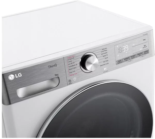 LG F4WR909P3W mosógép, 9 kg, max. 1400 ford./perc, Gőzmosógép, TurboWash, AI DD, WiFi funkció, A energiaosztály, Fehér - Image 5