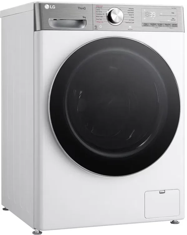 LG F4WR909P3W mosógép, 9 kg, max. 1400 ford./perc, Gőzmosógép, TurboWash, AI DD, WiFi funkció, A energiaosztály, Fehér - Image 3