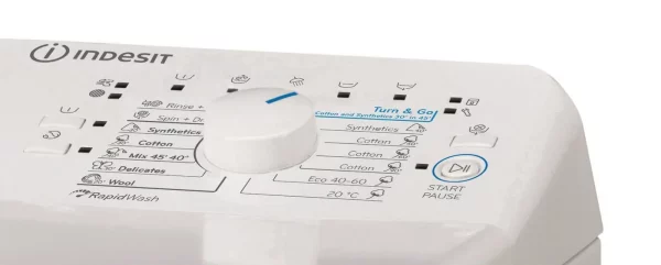 Indesit BTWS72200EU/N Felültöltős Inverteres mosógép, 7 kg, 1200 f., Turn&Go, Digitális kijelző, A+++ energiaosztály, Fehér - Image 9