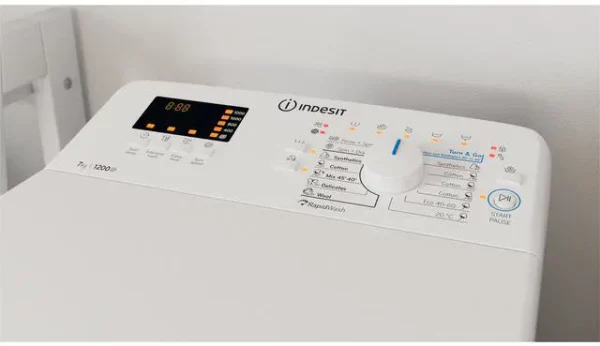 Indesit BTWS72200EU/N Felültöltős Inverteres mosógép, 7 kg, 1200 f., Turn&Go, Digitális kijelző, A+++ energiaosztály, Fehér - Image 5