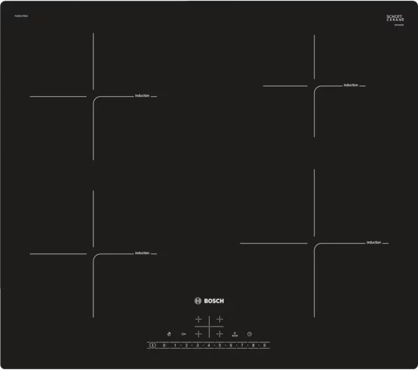 Bosch PUE611FB1E Serie6 beépíthető indukciós főzőlap, 60 cm, 4 főzőzóna, PowerBoost, fekete - Image 5