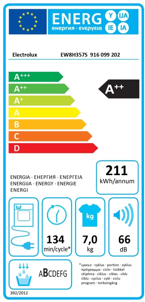 ELECTROLUX EW8H357S Hőszivattyús szárítógép, A++, 7kg, - Image 3