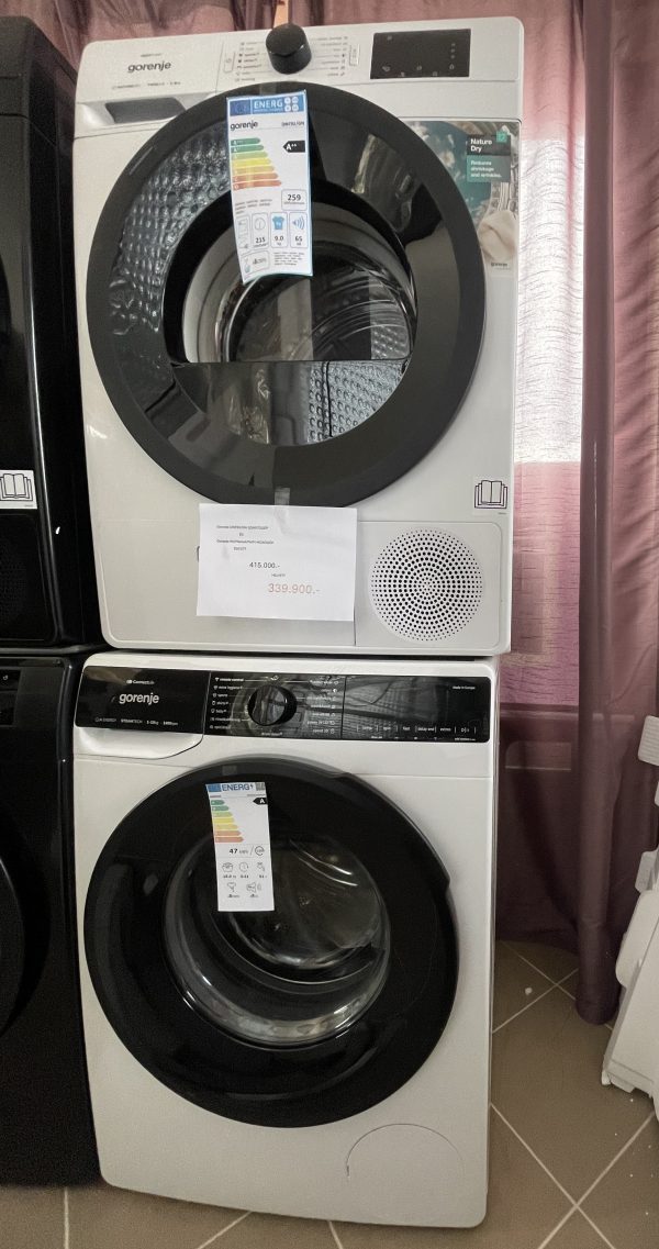 Gorenje DNE92/GN hőszivattyús szárító A++,9kg + GORENJE W2PNA14APWIFI nverteres Gőzmosógép, 10kg, 1400f - Image 2