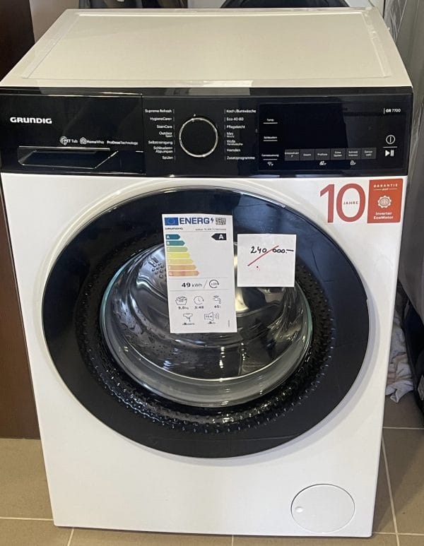 Grundig Edition 75 WM Inverteres mosógép 9 kg, 1400 ford./perc fehér 14 program, ProDose, - Image 9