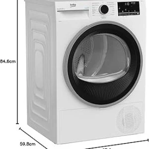 BEKO B3T22491 Hőszivattyús szárító, 8kg, A+++, Pro Smart inverter motor, gőz funkció, Aquawave-gyengéd dob