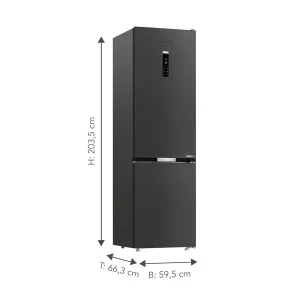 Grundig GKPN66840LXRW Inverteres kombinált NoFrost hűtő, A+++, 355L.,