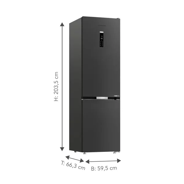 Grundig GKPN66840LXRW Inverteres kombinált NoFrost hűtő, A+++, 355L.,