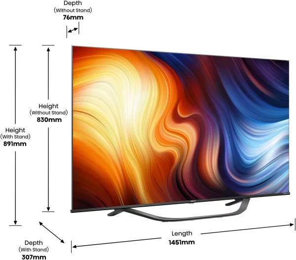 Hisense 65U71HQ Televízió - SMART, QLED, 165 cm képátló, 4K Ultra HD, PCI Hisense 2600 (100 Hz), Direct LED, HDR10, HDR10+, HLG, Dolby Vision - Image 2
