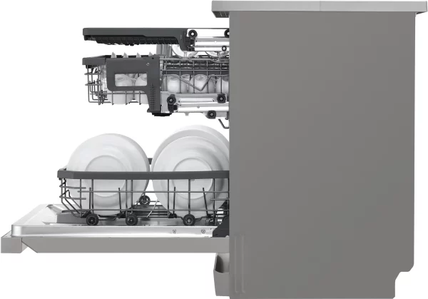 LG DF455HPS Gőzös Mosogatógép, 14 teríték, Inverter Direct Drive motor, ThinQ WiFi funkció, C energia, INOX - Image 3