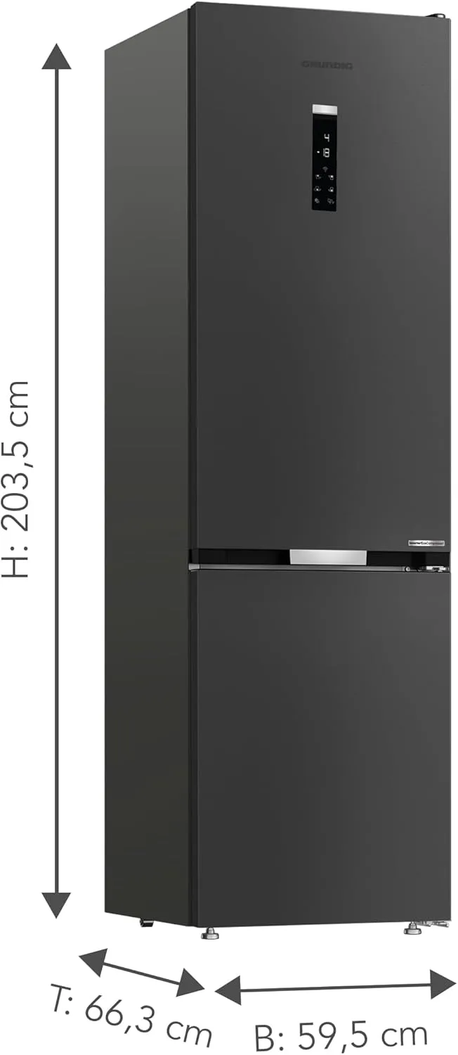 Grundig GKPN66840LXRW Inverteres kombinált NoFrost hűtő, A+++, 355L.,