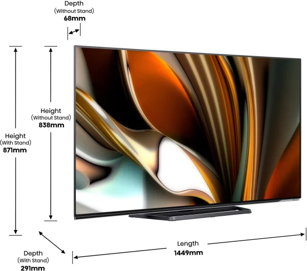 Hisense 65A85H OLED 164 cm-es (65 hüvelykes) TV, 4K, HDR, Dolby Vision IQ és Atmos, IMAX Enhanced, Filmmaker Mode, 120Hz, Beépített Alexa, Google Assistant, Game Mode Pro, DTS Virtual X - Image 3