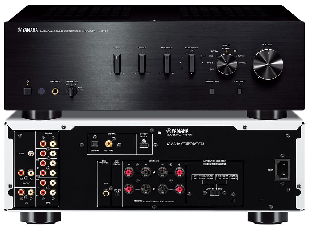 YAMAHA A-S701 fekete Hifi erősítő, 160w x 2,