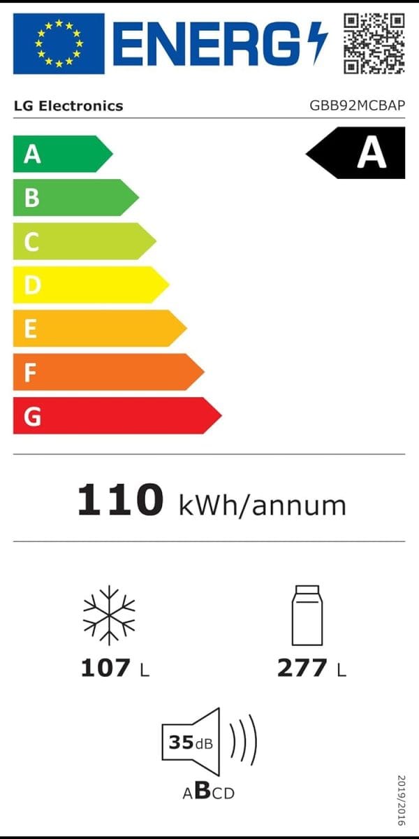 LG GBB92MCBAP Inverteres NoFrost hűtő, 384L., Energia:A, Total No Frost, Lineáris inverteres kompresszor, Door Cooling+ - Image 6