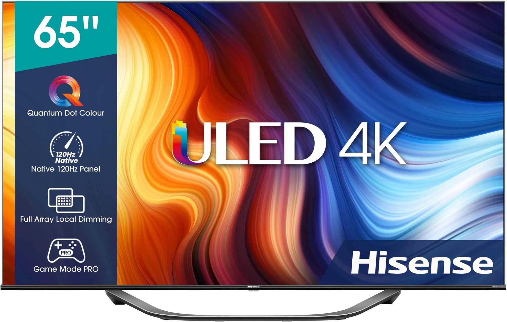 Hisense 65U71HQ Televízió - SMART, QLED, 165 cm képátló, 4K Ultra HD, PCI Hisense 2600 (100 Hz), Direct LED, HDR10, HDR10+, HLG, Dolby Vision