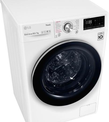 LG F4DV710S2E DirectDrive Mosó- és szárítógép, 10.5kg / 7kg mosás és szárítás kapacitás, 1400 fordulat/perc, WiFi kapcsolat, A energiaosztály, fehér