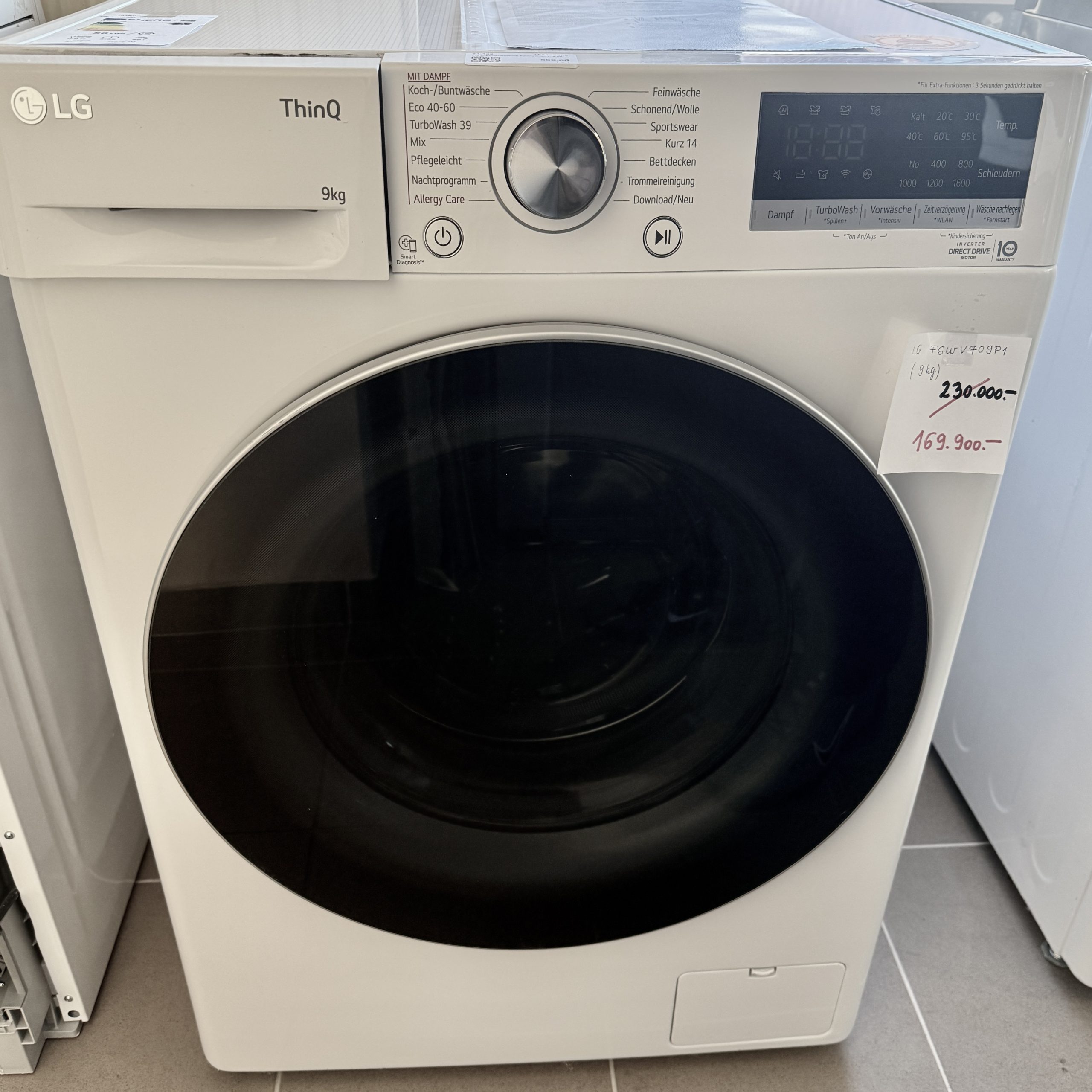 LG F6WV709P1 ThinQ® Elöltöltős Mosógép 9 Kg AI Direct Drive® Letölthető Programok Allergy Care, 1600f. - Image 8