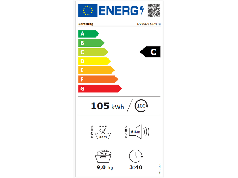 Samsung DV90DG52A0TELE Hőszivattyús szárítógép, A+++, 9kg, Wi-Fi, Digitális inverter technológia - Image 4