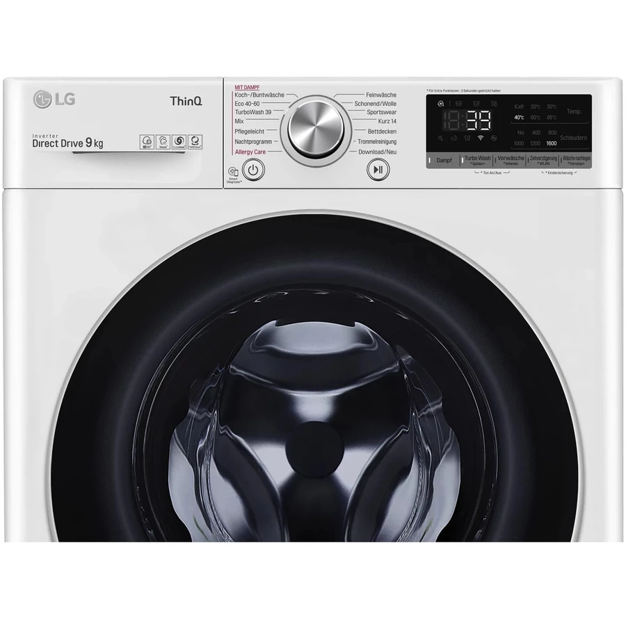 LG F6WV709P1 ThinQ® Elöltöltős Mosógép 9 Kg AI Direct Drive® Letölthető Programok Allergy Care, 1600f. - Image 4