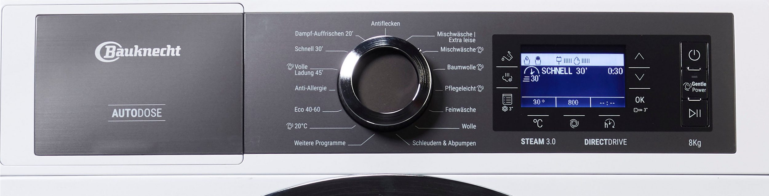 Bauknecht B8 W846WB DE Inverteres DirectDrive Gőzfunkciós mosógép, 8kg, A energia, 1400f. - Image 3