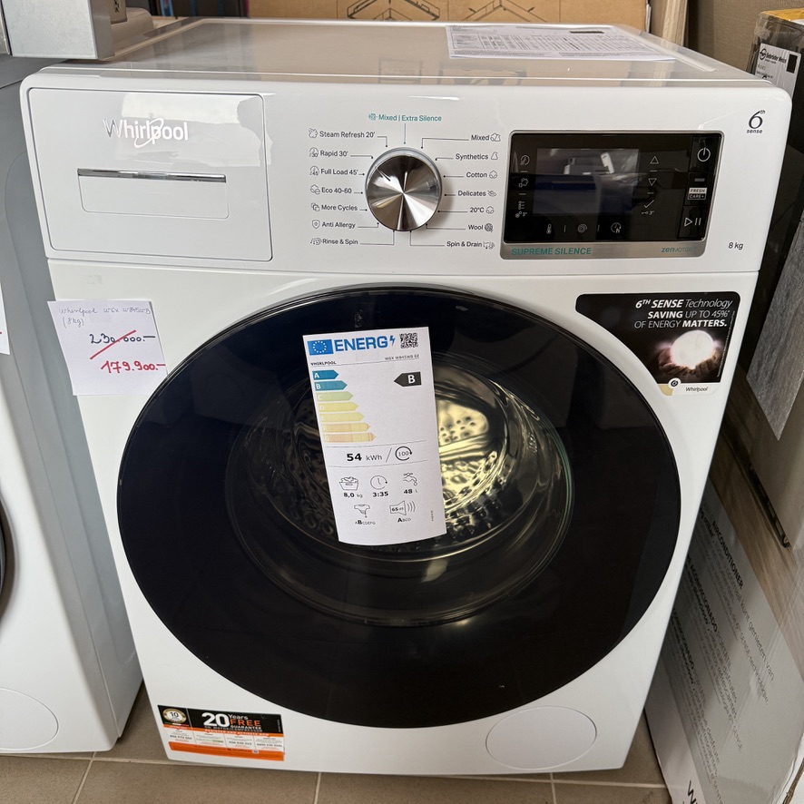 WHIRLPOOL W6X W845WB EE Supreme Silence prémium gőzfunkciós DirectDrive mosógép: 8,0kg, 1400f. - Image 13