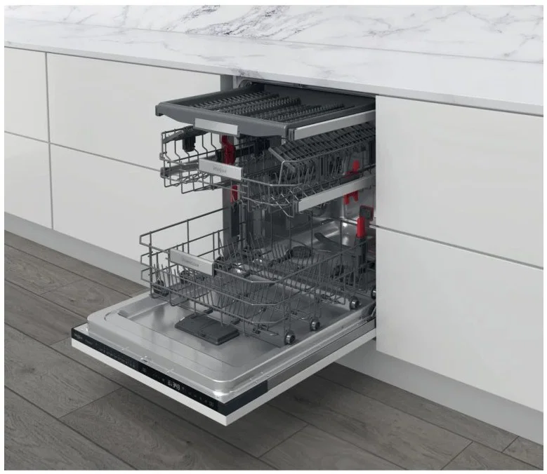 WHIRLPOOL WIP 4T133 PFE Beépíthető Inverteres powerClean plus 3-kosaras mosogatógép, 14 teríték, A++ energia(D) - Image 6