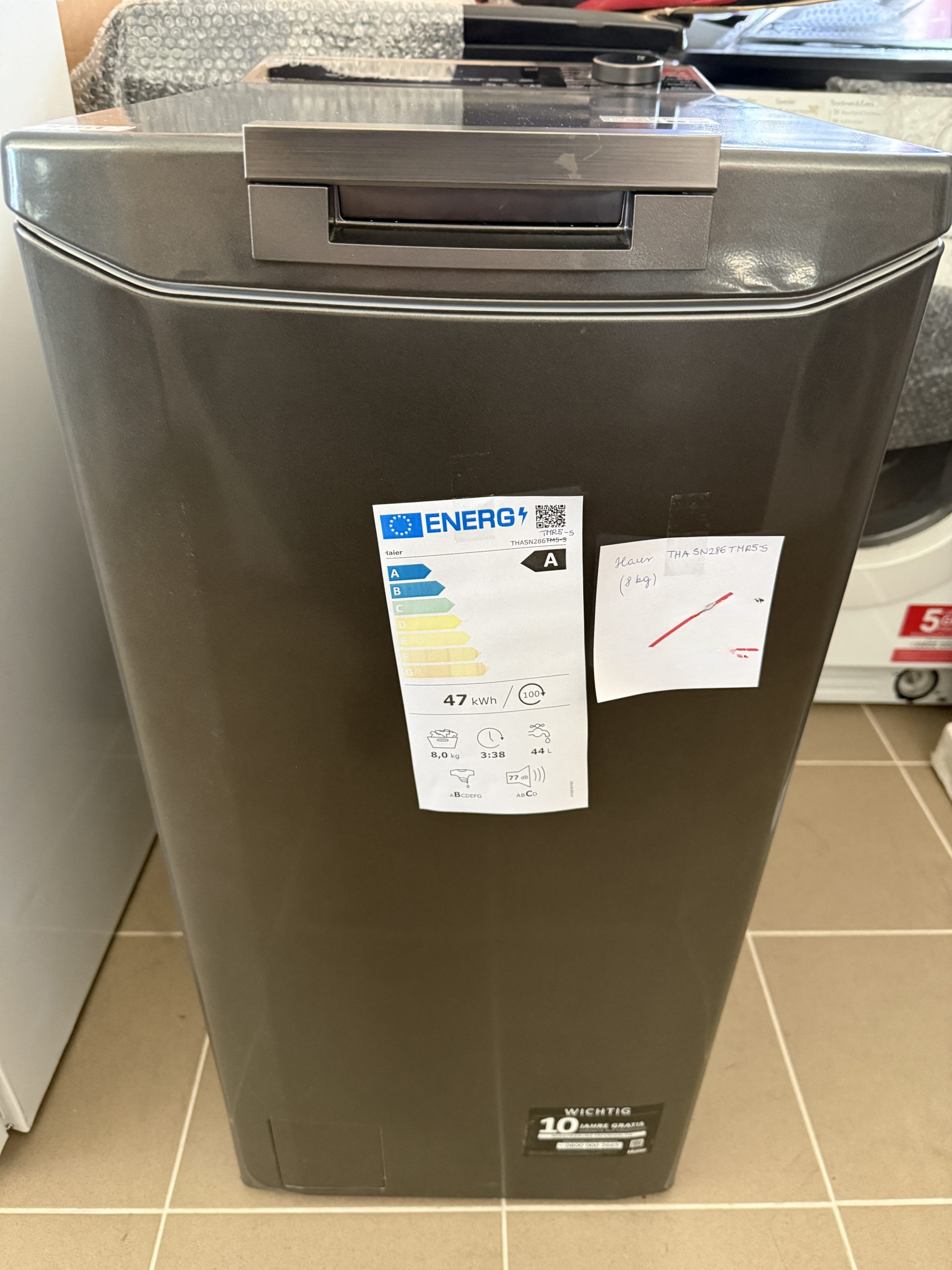 HAIER THASN276TMR5-S T SERIES 7 Inverteres mosógép, 8kg, 1200f. Bluetooth, Wi-Fi, A energia - Image 3