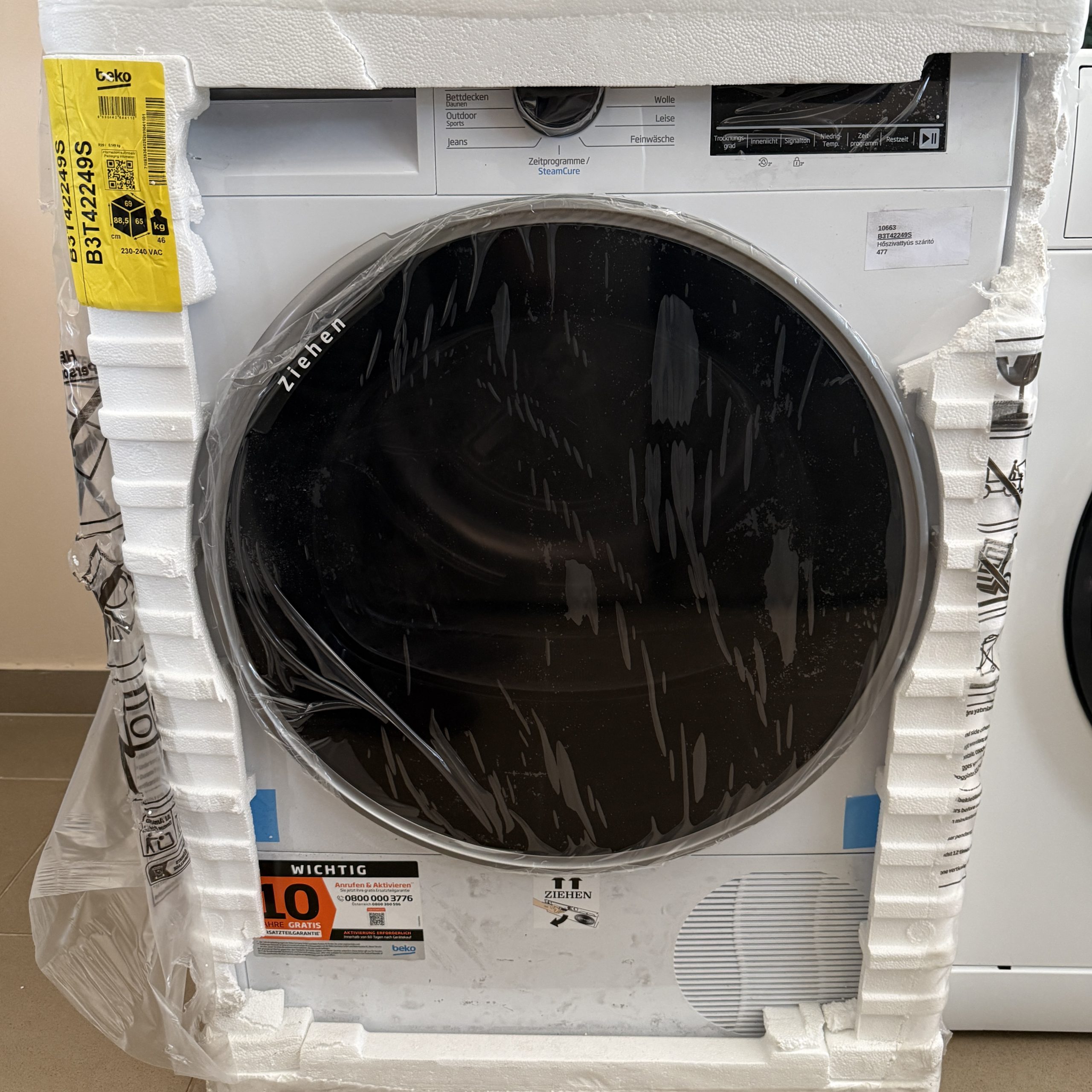 Beko B3T42249S hőszivattyús-kondenzációs Gözfunkciós szárítógép, 8kg, A+++, Inverteres motor - Image 2