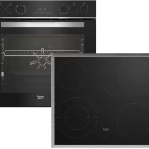 Grundig GEHM19310BMPF beépíthető sütőszett, 4 zónás kerámia főzőlap, 72 liter, katalitikus sütő öntisztítás, légkeverés