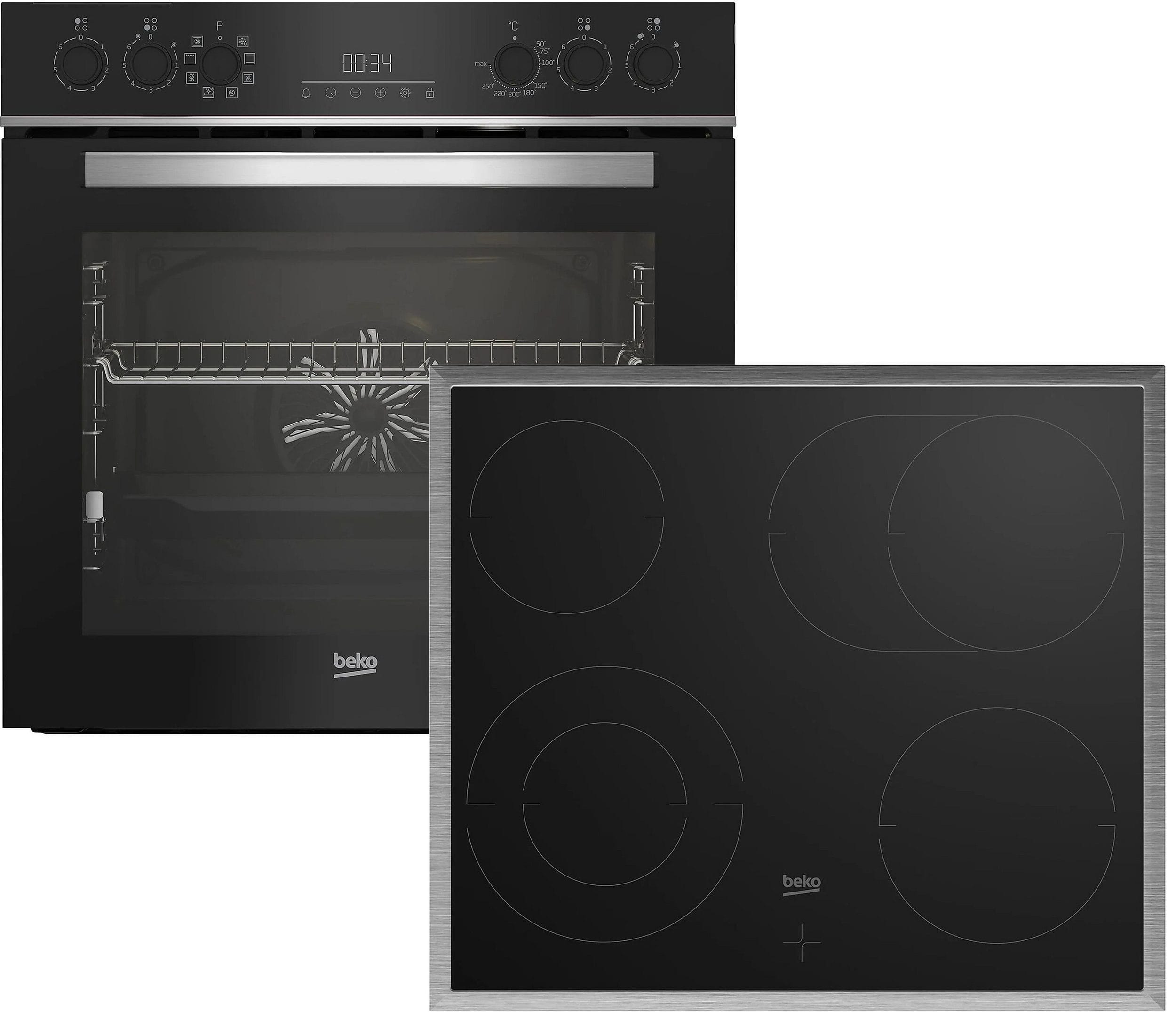 Beko BBUM13329XS beépíthető sütő és kerámia főzőlap szett, 72L. teleszkópos sütősín, Gőztisztítás, A energia - Image 9
