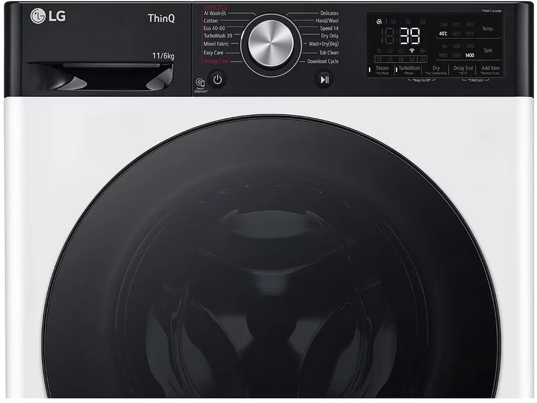 LG F4DR711S2H 11/6 kg, max. 1400 ford./perc, Gőz mosó-szárítógép, TurboWash™360, AI DD™ és WiFi funkció - Image 14