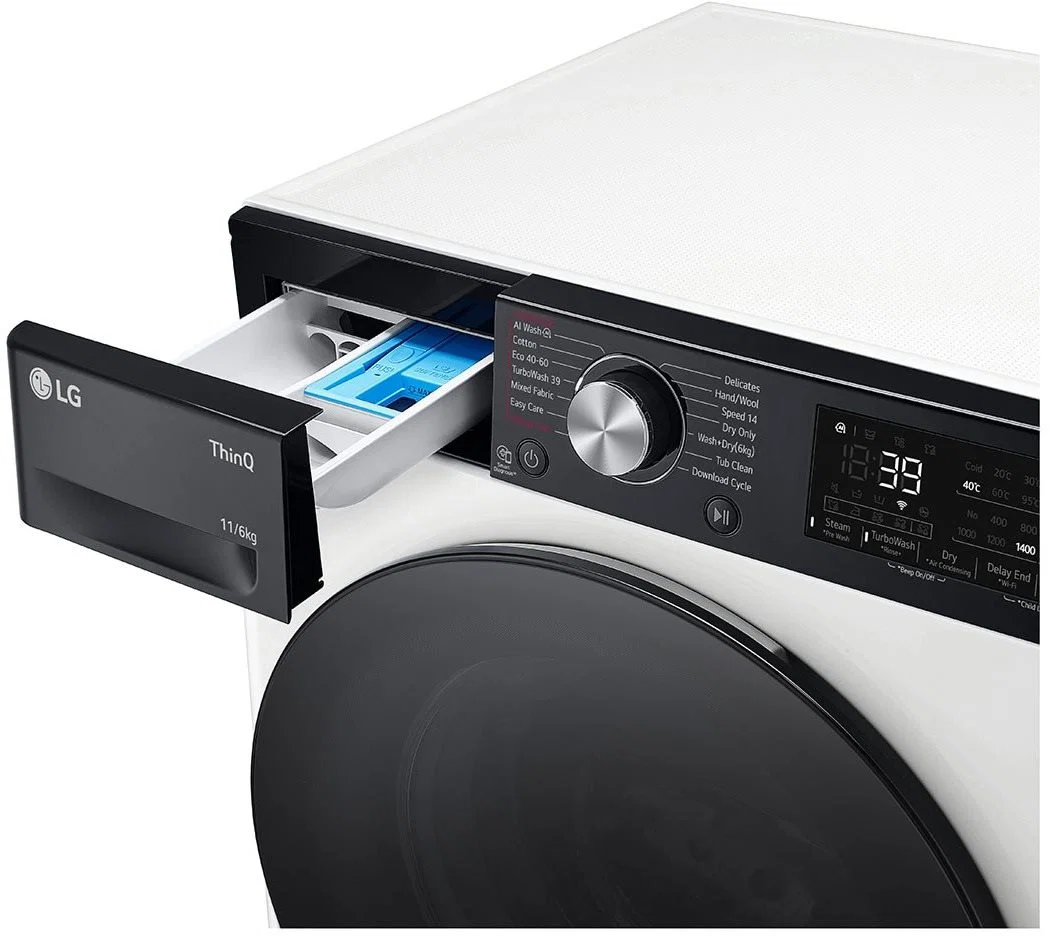 LG F4DR711S2H 11/6 kg, max. 1400 ford./perc, Gőz mosó-szárítógép, TurboWash™360, AI DD™ és WiFi funkció - Image 12