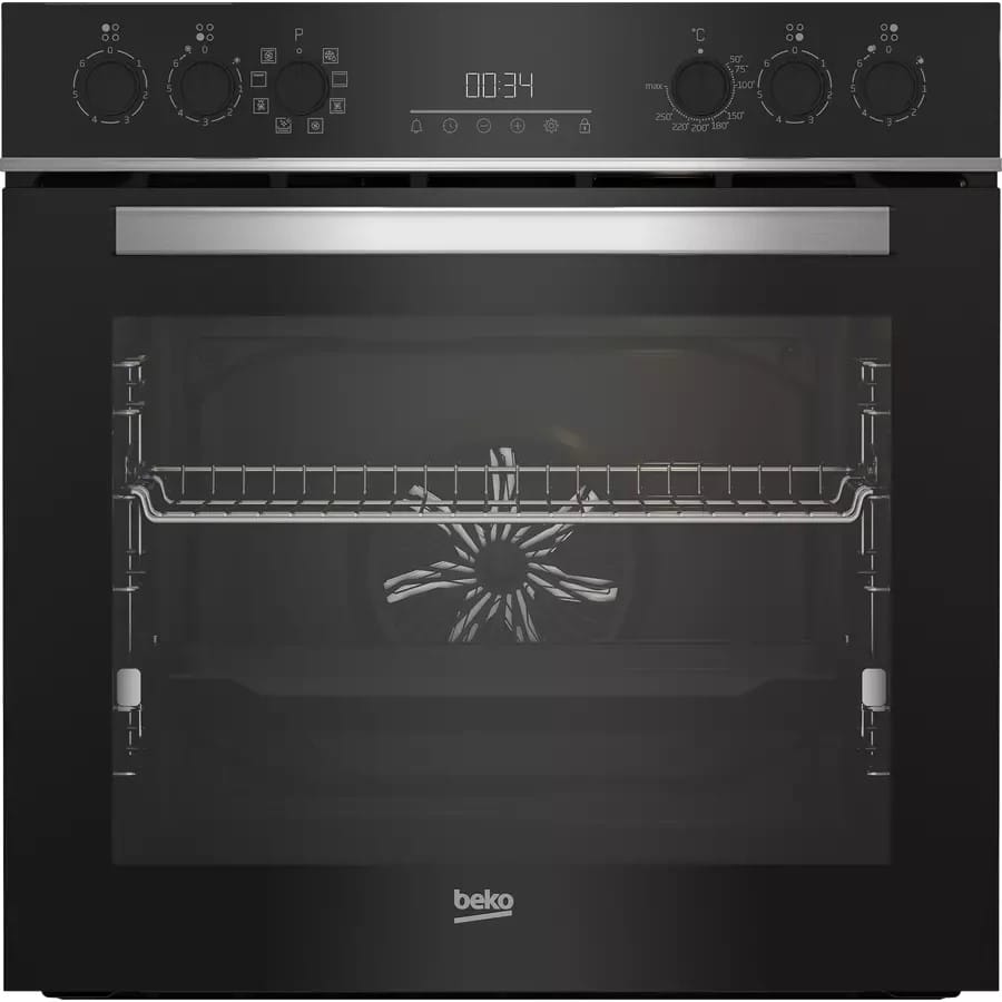 Beko BBUM13329XS beépíthető sütő és kerámia főzőlap szett, 72L. teleszkópos sütősín, Gőztisztítás, A energia