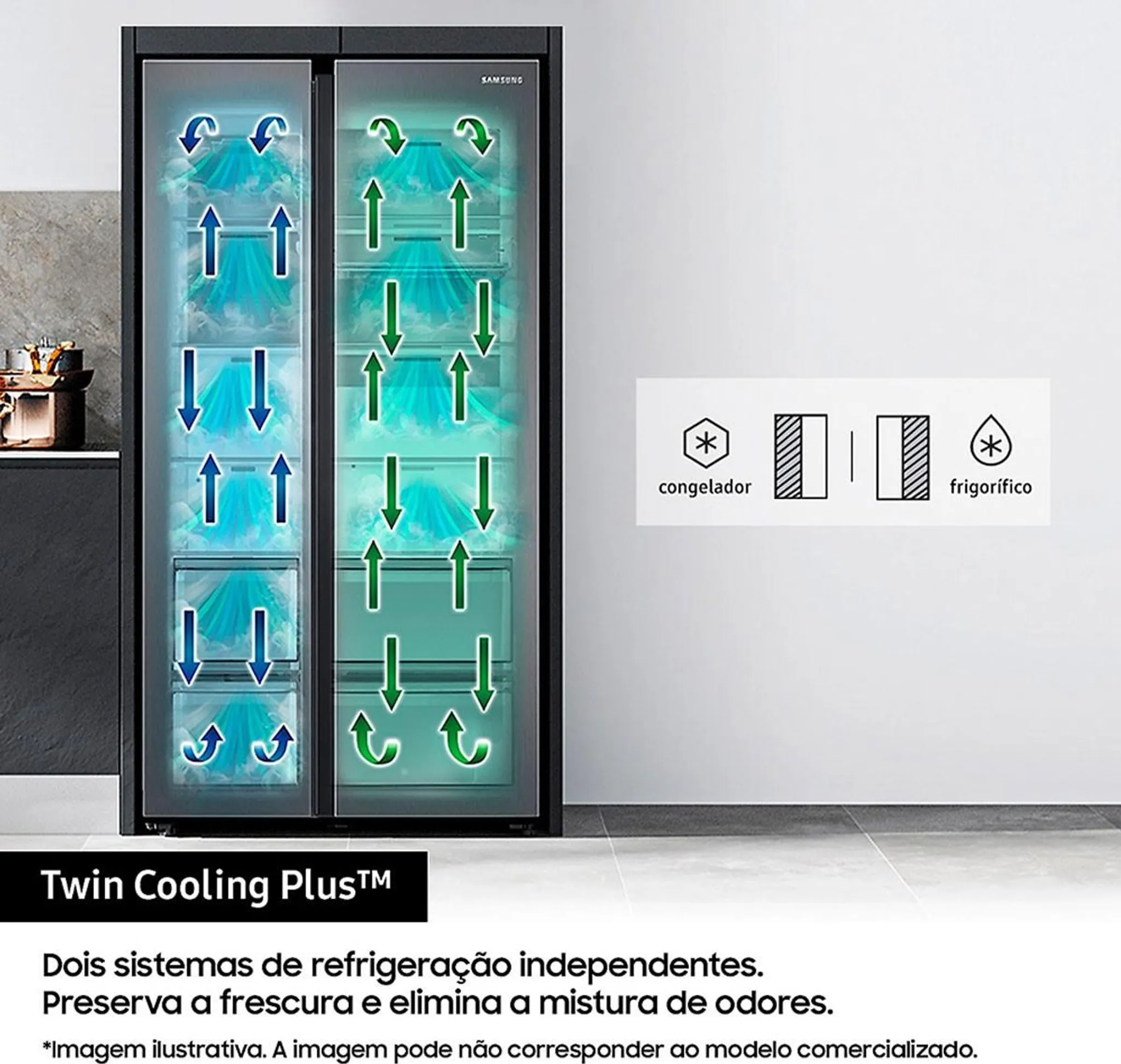 Samsung RS68CG852DS9, Inverteres NoFrost SBS hűtő víz-jégadagolóval, A++, 634 L., belső víztartály, - Image 4