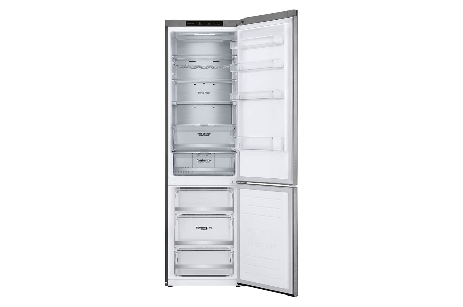 LG GBB92STBAP Inverteres NoFrost hűtő, 277l hűtő/107l fagyasztó, A-energia, Total NoFrost, Lineáris kompresszor, DoorCooling+™, FRESHConverter™ - Image 5