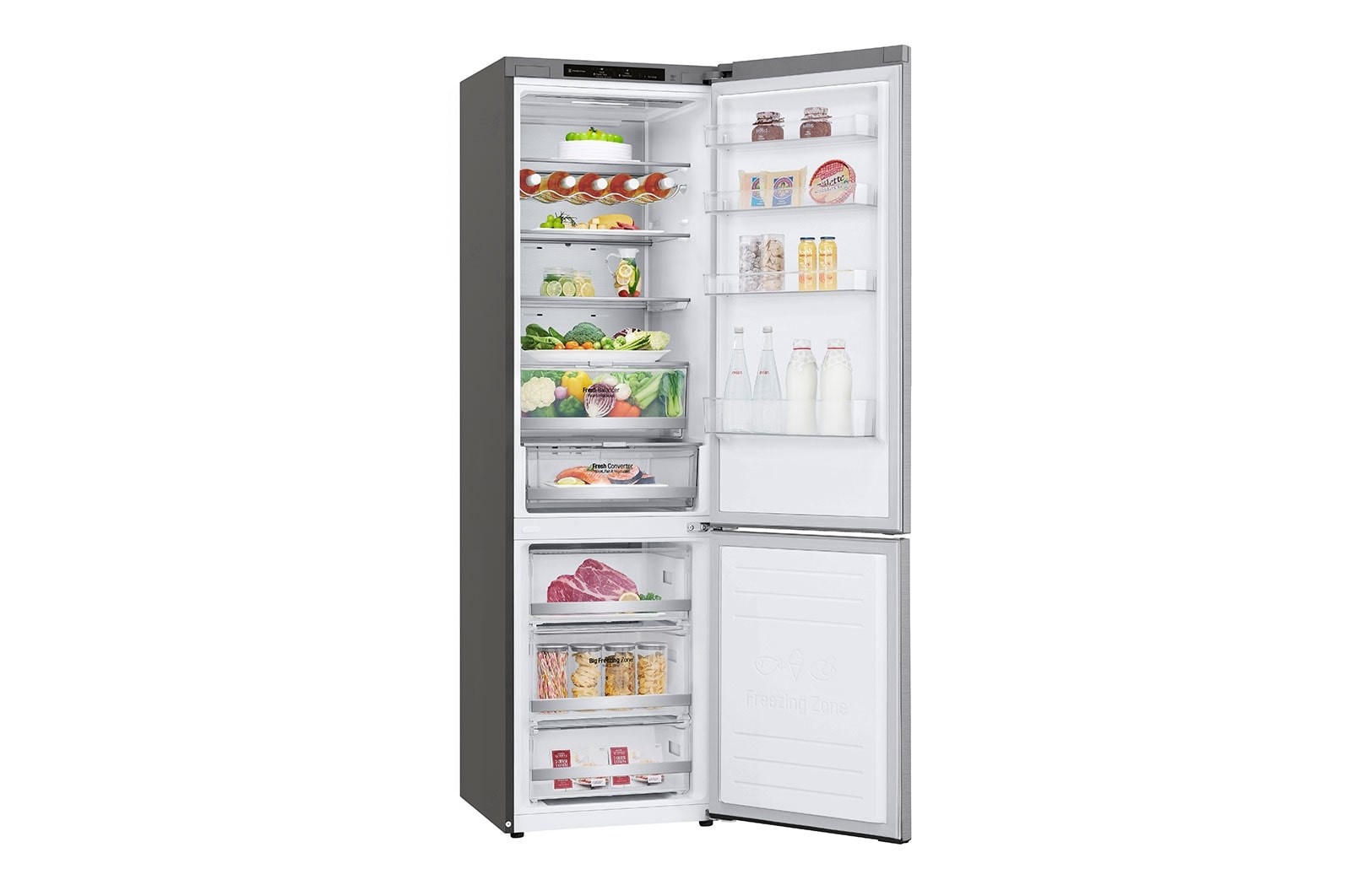 LG GBB92STBAP Inverteres NoFrost hűtő, 277l hűtő/107l fagyasztó, A-energia, Total NoFrost, Lineáris kompresszor, DoorCooling+™, FRESHConverter™ - Image 6