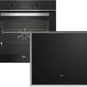 Beko BBUM13329XS beépíthető sütő és kerámia főzőlap szett, 72L., Teleszkópos sütősín, Aeroperfect™, SoftClose® SteamShine tisztító funkció
